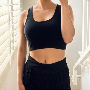 SET OF 2 Black Cropped Tank Tops